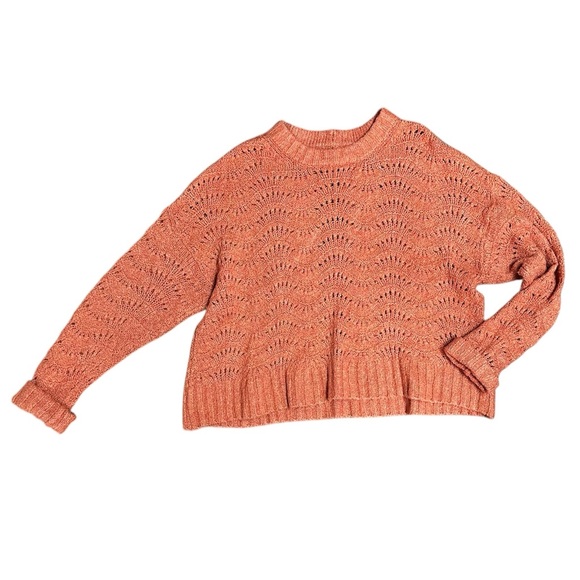 American Eagle Outfitters Sweaters - American Eagle Outfitters rust orange crochet chunky Sweater size medium